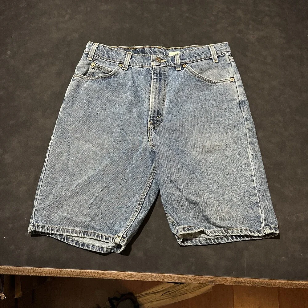 Levis Vintage Jean Shorts Jorts 560 Wide Leg Orange Tab Denim Men 34 1990s USA